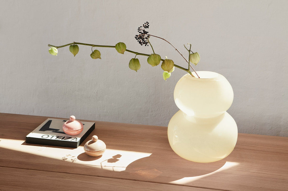 OYOY LIVING Lasi Vase - Stor - Vanilla
