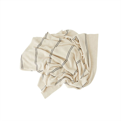 OYOY LIVING Tæppe Rivi Living - Råhvid / Sort