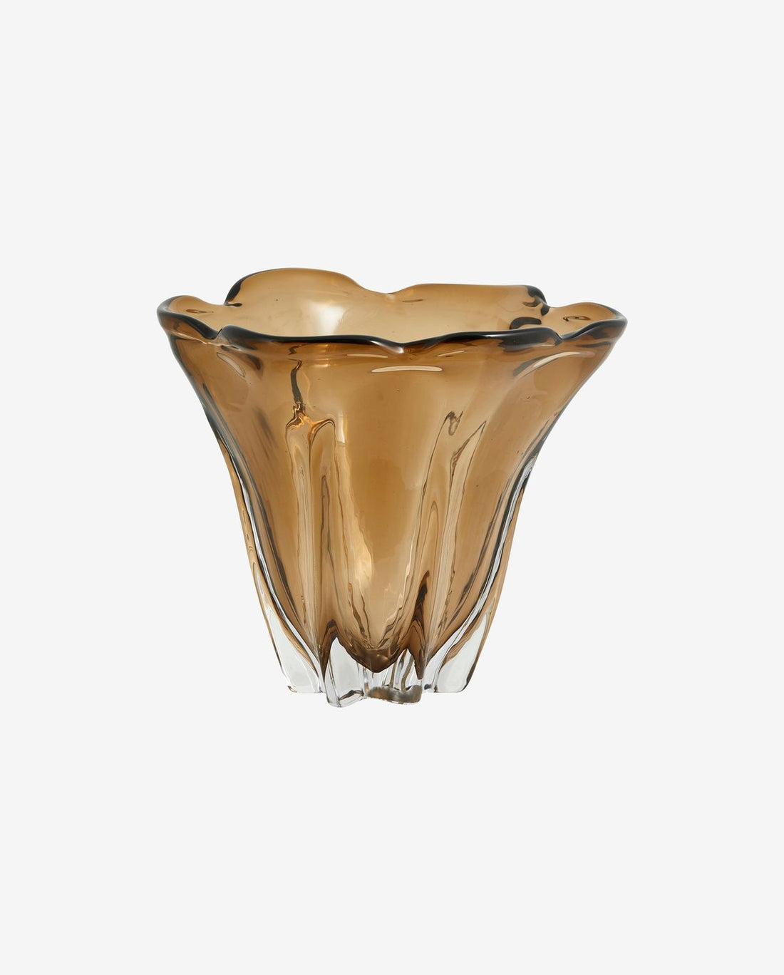 FLOTTA glasvase - h22 cm - brun