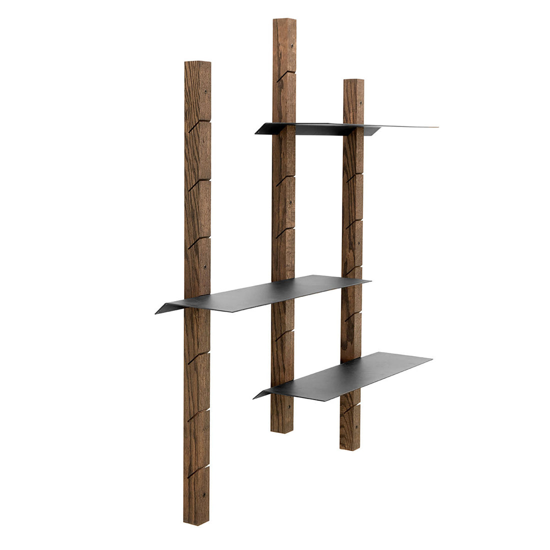 Muubs Hylde system Oaks M - Mørkbejdset - Jern/sort - W: 70 H: 120 D: 25 cm - DesignGaragen.dk.