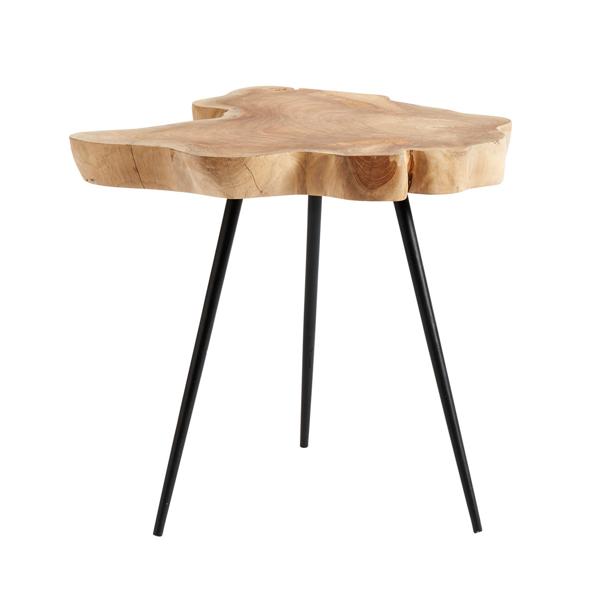 Sofabord Nebraska - Natur - Teakrod/iron - H: 43 Ø: 50 cm - Muubs - DesignGaragen.dk