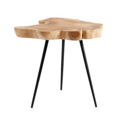 Sofabord Nebraska - Natur - Teakrod/iron - H: 43 Ø: 50 cm - Muubs - DesignGaragen.dk