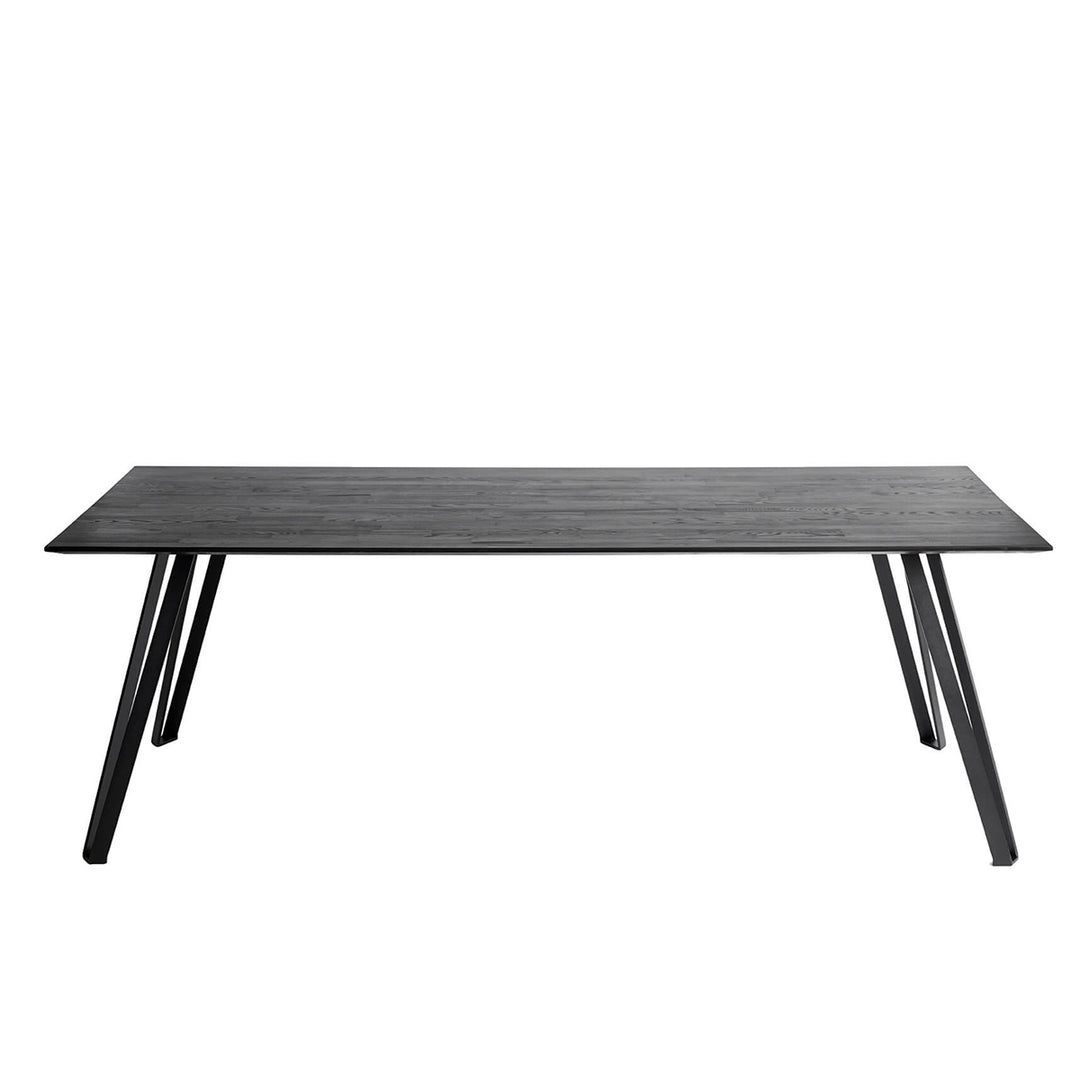 Muubs Spisebord Space Black L220 - Woca sort - Ask m/stålben - W: 100 H: 75 L: 220 cm - DesignGaragen.dk.