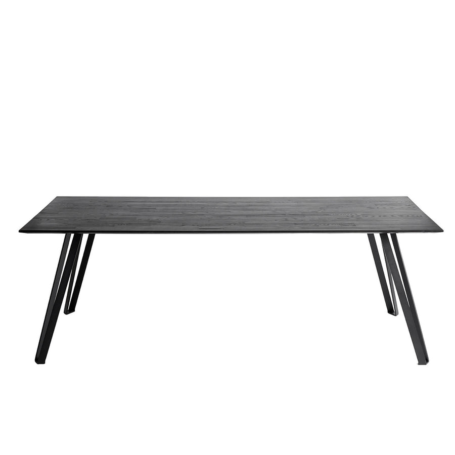 Muubs Spisebord Space Black L220 - Woca sort - Ask m/stålben - W: 100 H: 75 L: 220 cm - DesignGaragen.dk.