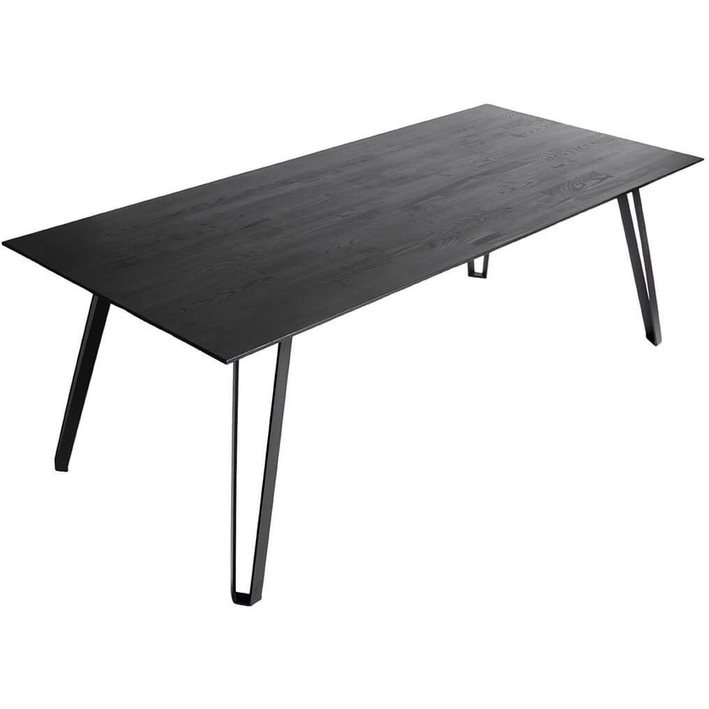 Muubs Spisebord Space Black L220 - Woca sort - Ask m/stålben - W: 100 H: 75 L: 220 cm - DesignGaragen.dk.