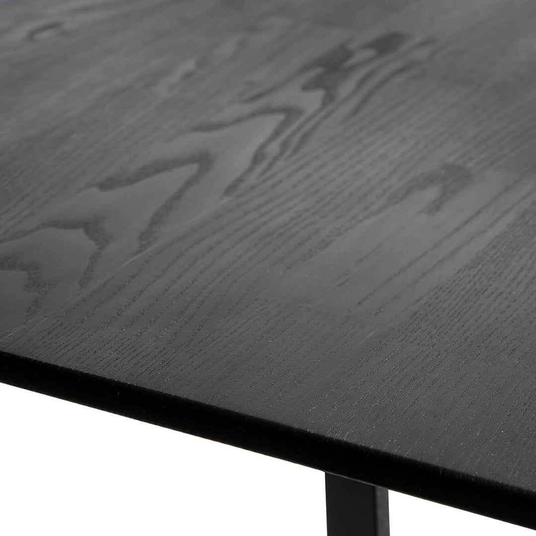 Muubs Spisebord Space Black L220 - Woca sort - Ask m/stålben - W: 100 H: 75 L: 220 cm - DesignGaragen.dk.