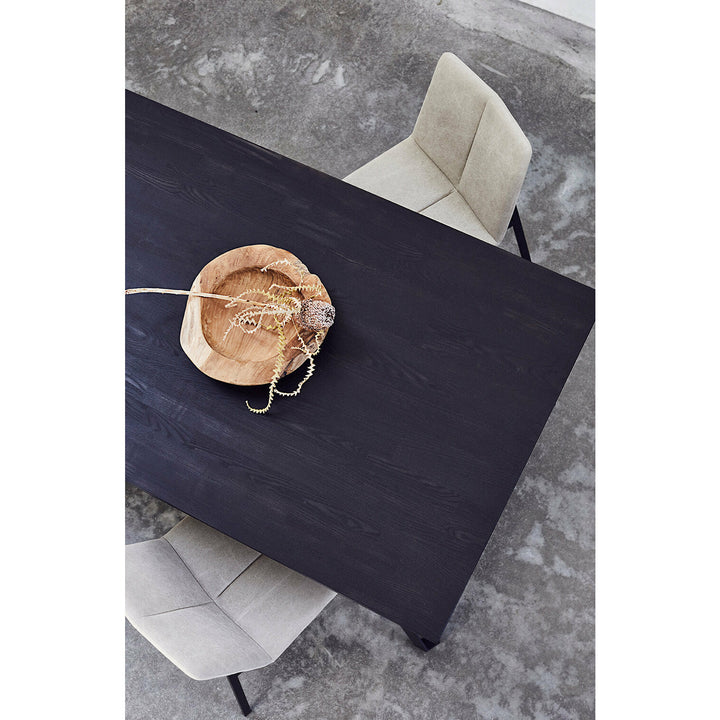 Muubs Spisebord Space Black L220 - Woca sort - Ask m/stålben - W: 100 H: 75 L: 220 cm - DesignGaragen.dk.