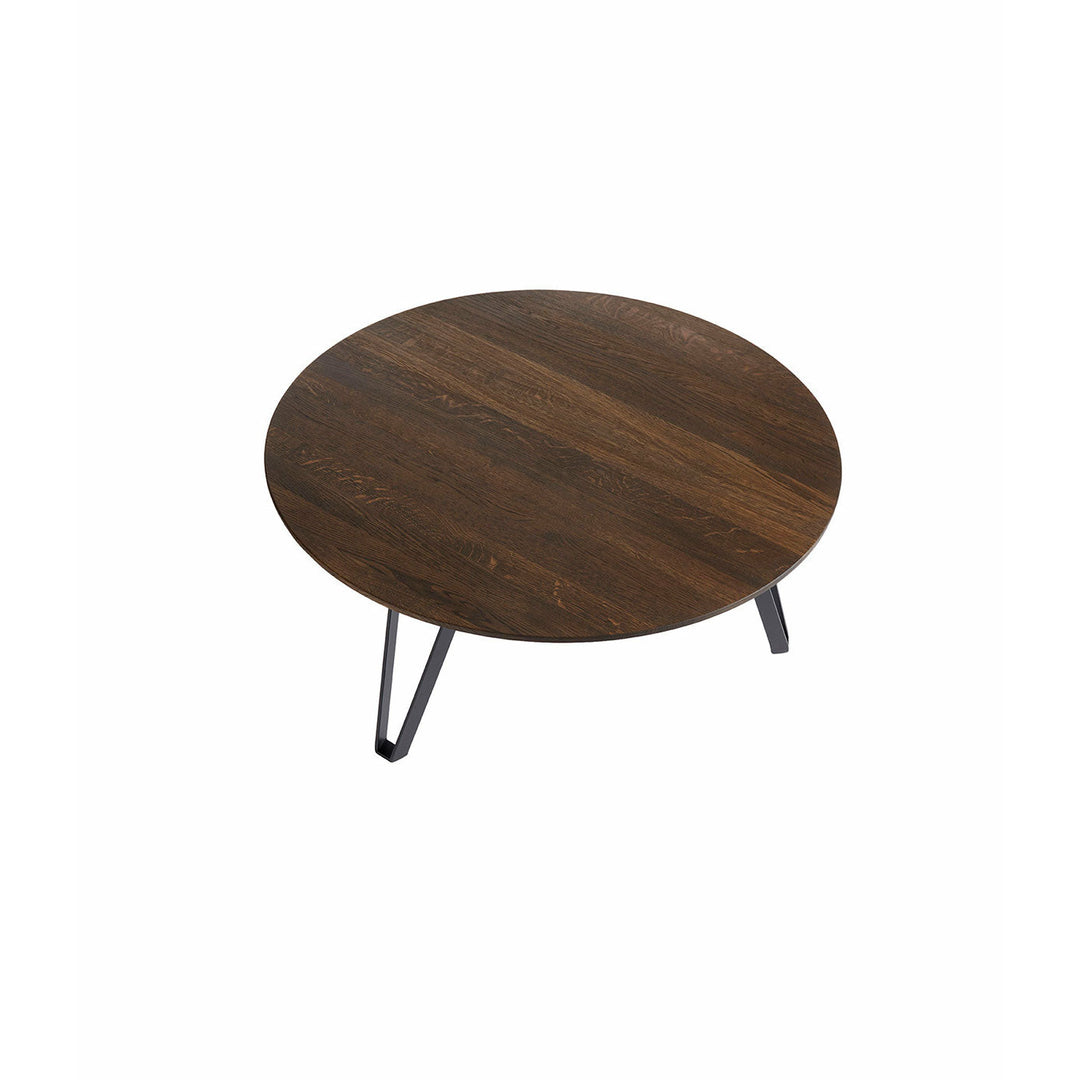 Muubs Sofabord Space Smoked Ø90 - Røget - Eg m/ stålben - H: 43 Ø: 90 cm - DesignGaragen.dk.
