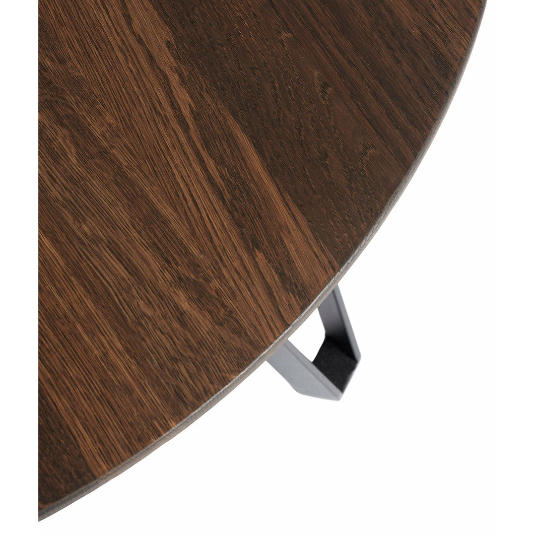 Muubs Sofabord Space Smoked Ø90 - Røget - Eg m/ stålben - H: 43 Ø: 90 cm - DesignGaragen.dk.