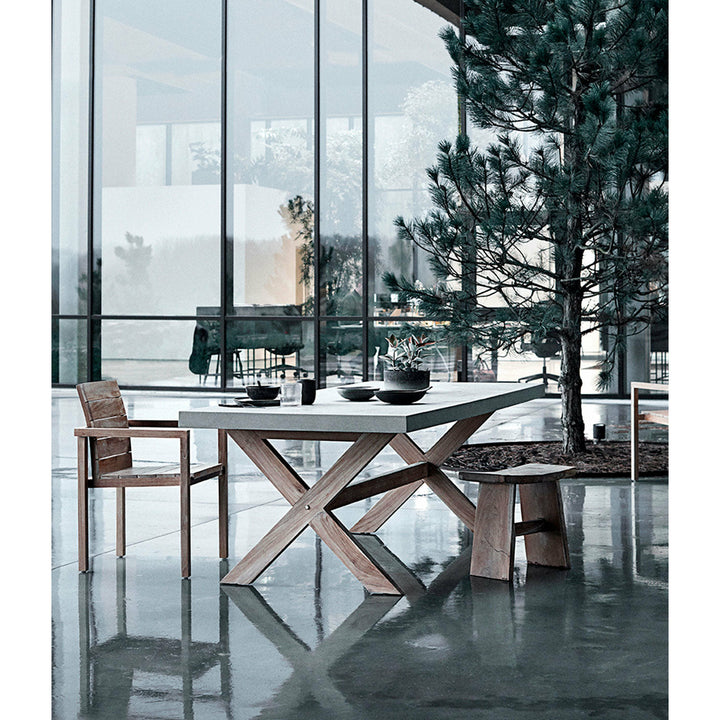 Muubs Spisebord North 200 - Grey - Rockstone - W: 100 H: 74 L: 200 cm - DesignGaragen.dk.