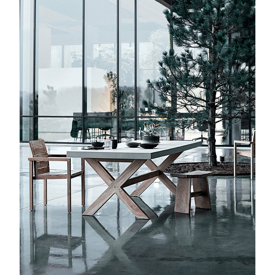 Muubs Spisebord North 250 - Grey - Rockstone - W: 100 H: 74 L: 250 cm - DesignGaragen.dk.