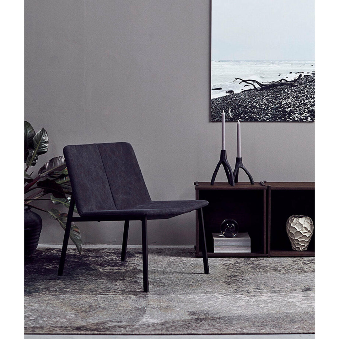 Muubs Loungestol Chamfer Anthracite - Antracit/Sort - Kanvas stof/Powder coated met. W70 H73 D61cm - DesignGaragen.dk.