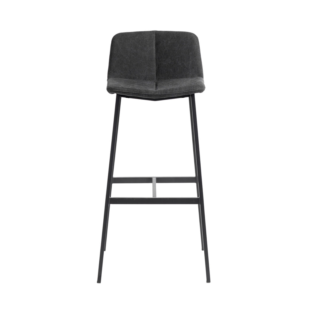 Muubs Barstol Chamfer Anthracite 75 - Antracit/Sort - Kanvas stof/Powder coated met. W50 H94 D43cm - DesignGaragen.dk.
