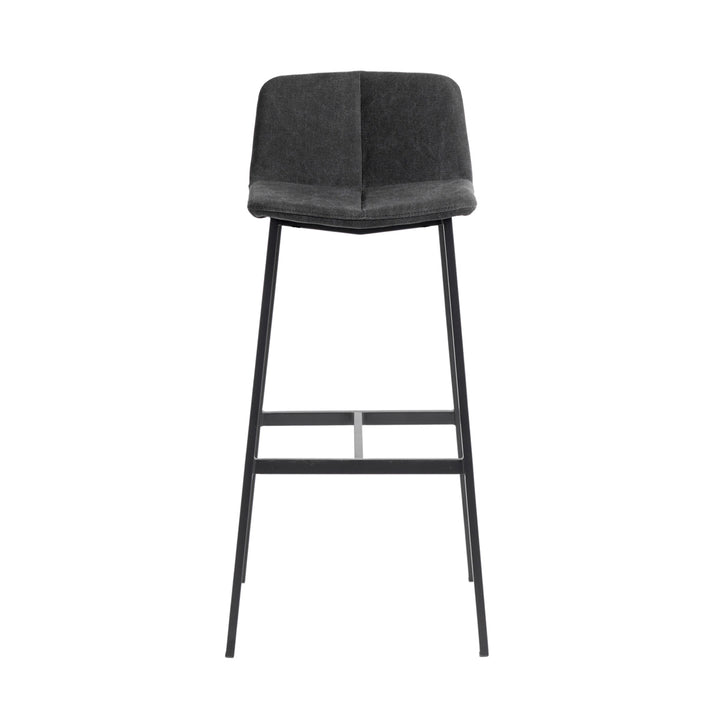 Muubs Barstol Chamfer Anthracite 75 - Antracit/Sort - Kanvas stof/Powder coated met. W50 H94 D43cm - DesignGaragen.dk.