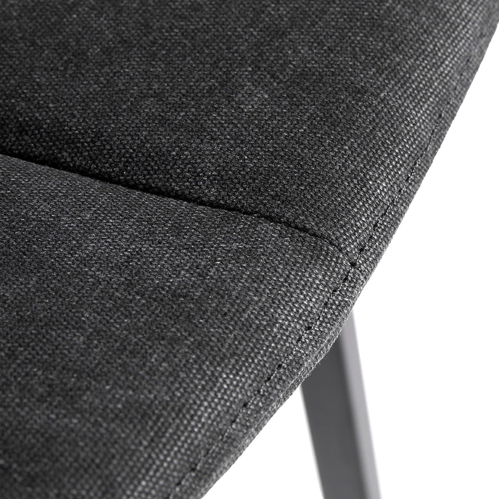 Muubs Barstol Chamfer Anthracite 75 - Antracit/Sort - Kanvas stof/Powder coated met. W50 H94 D43cm - DesignGaragen.dk.
