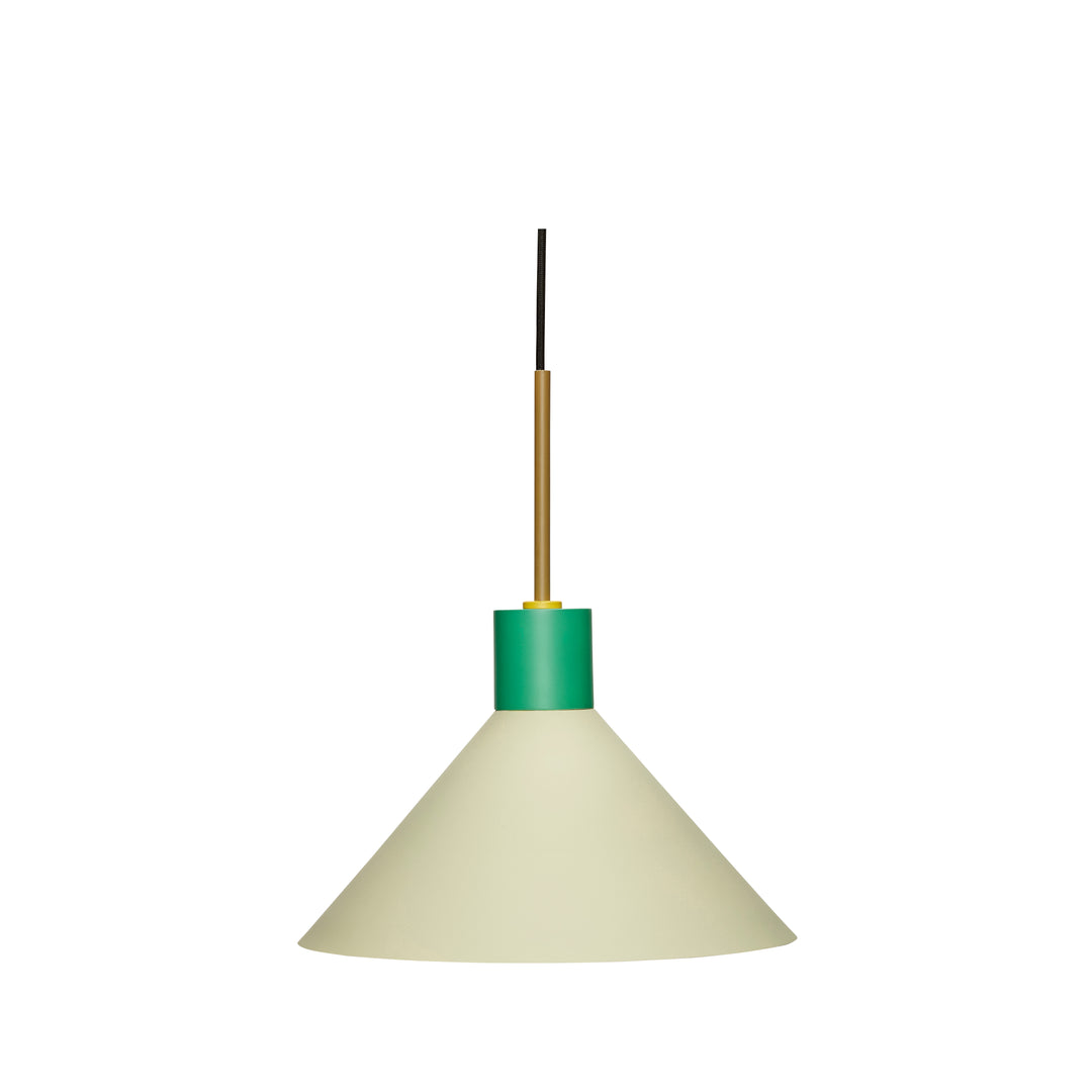 Hübsch Lampe, metal, brun/gul/grøn - ø35xh38cm - DesignGaragen.dk.