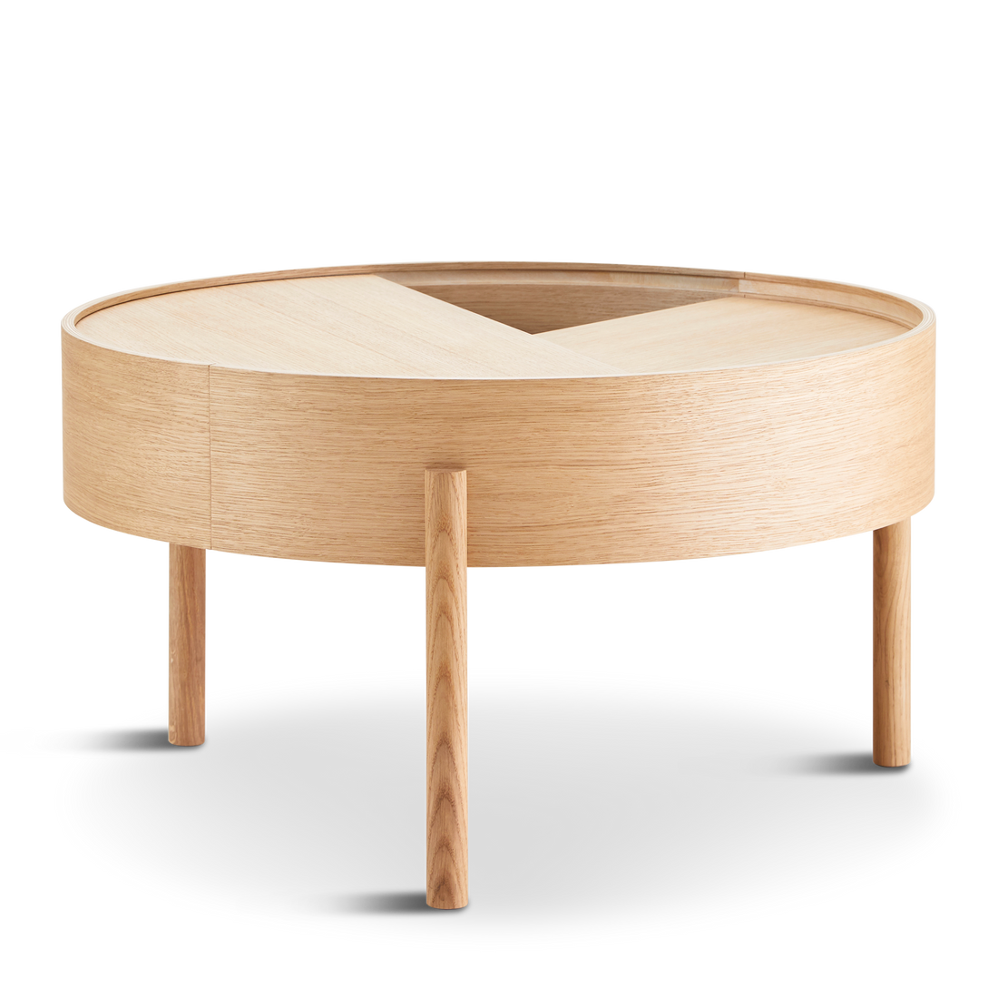 WOUD -  Arc coffee table (66 cm) - White pigmented lacquered oak