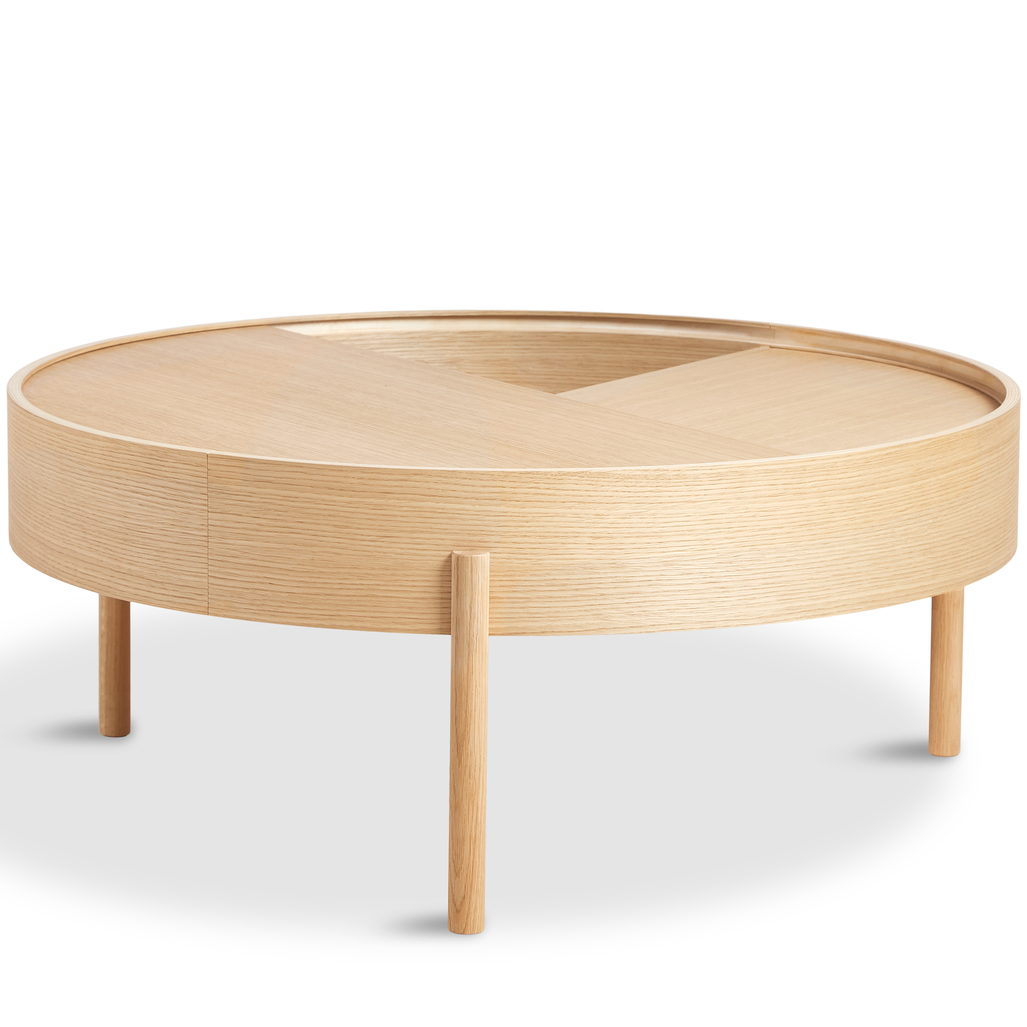 WOUD -  Arc coffee table (89 cm) - White pigmented lacquered oak
