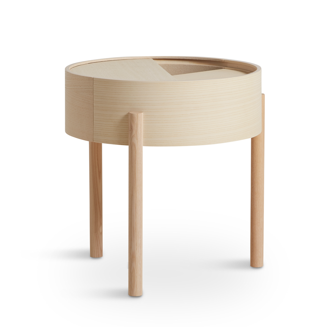 WOUD -  Arc side table (42 cm) - White pigmented ash
