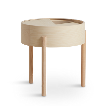 WOUD -  Arc side table (42 cm) - White pigmented ash