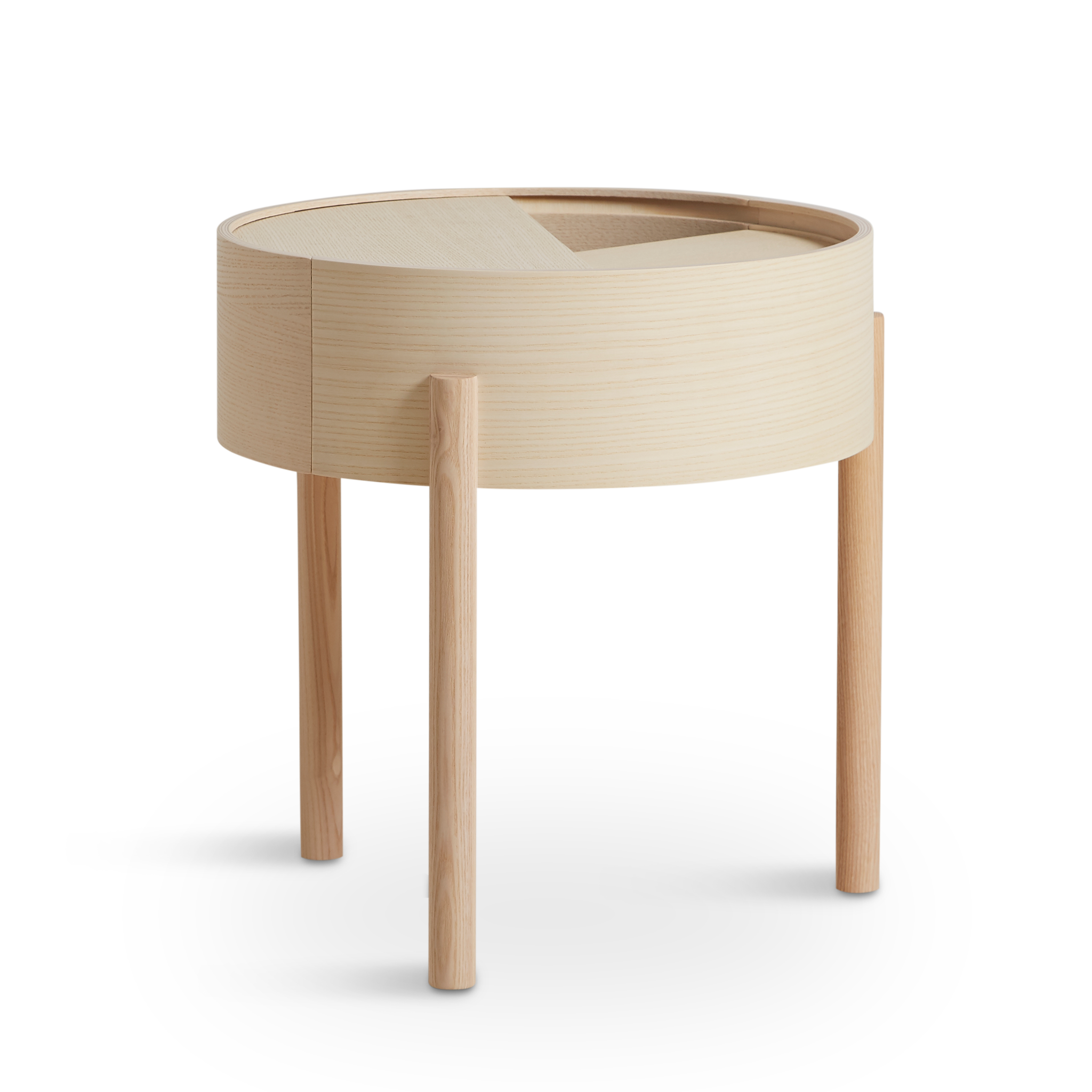 WOUD -  Arc side table (42 cm) - White pigmented ash