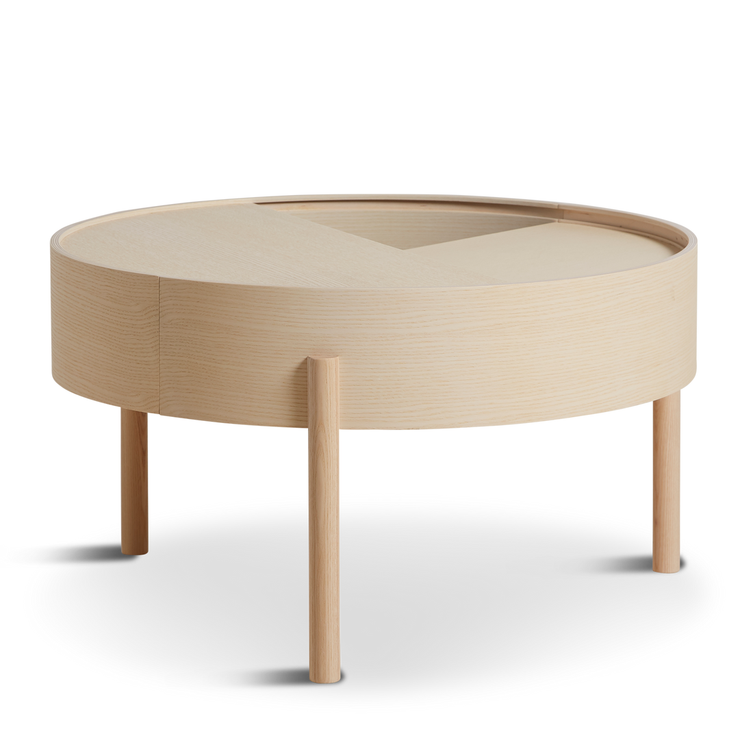 WOUD -  Arc coffee table (66 cm) - White pigmented ash