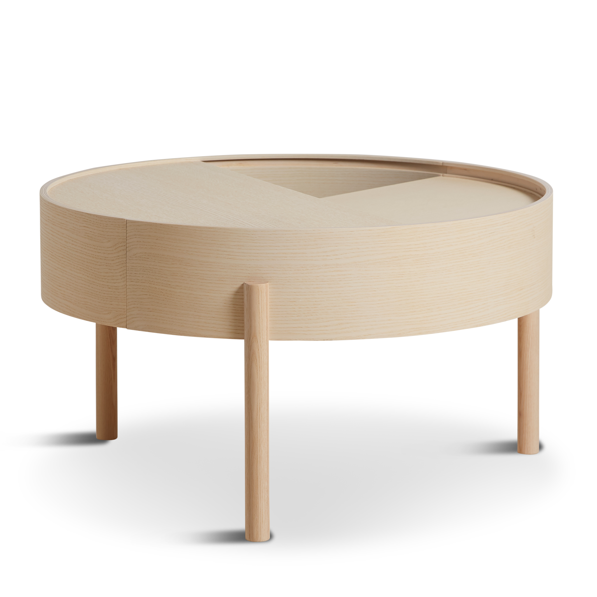 WOUD -  Arc coffee table (66 cm) - White pigmented ash