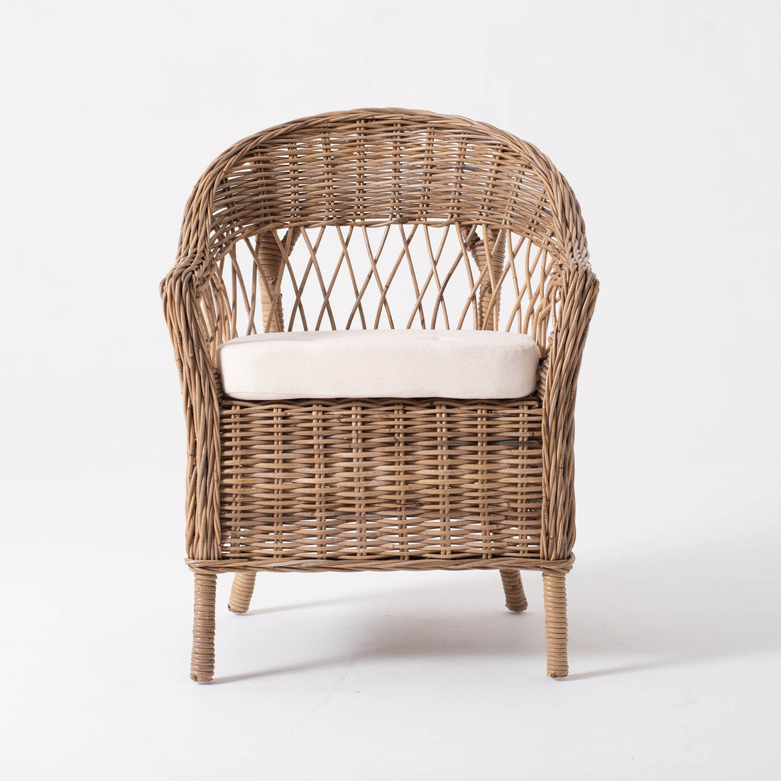 Wickerworks Monarch Håndflettet Kurvestol i Naturligt Rattan med Hynder (sælges som par)