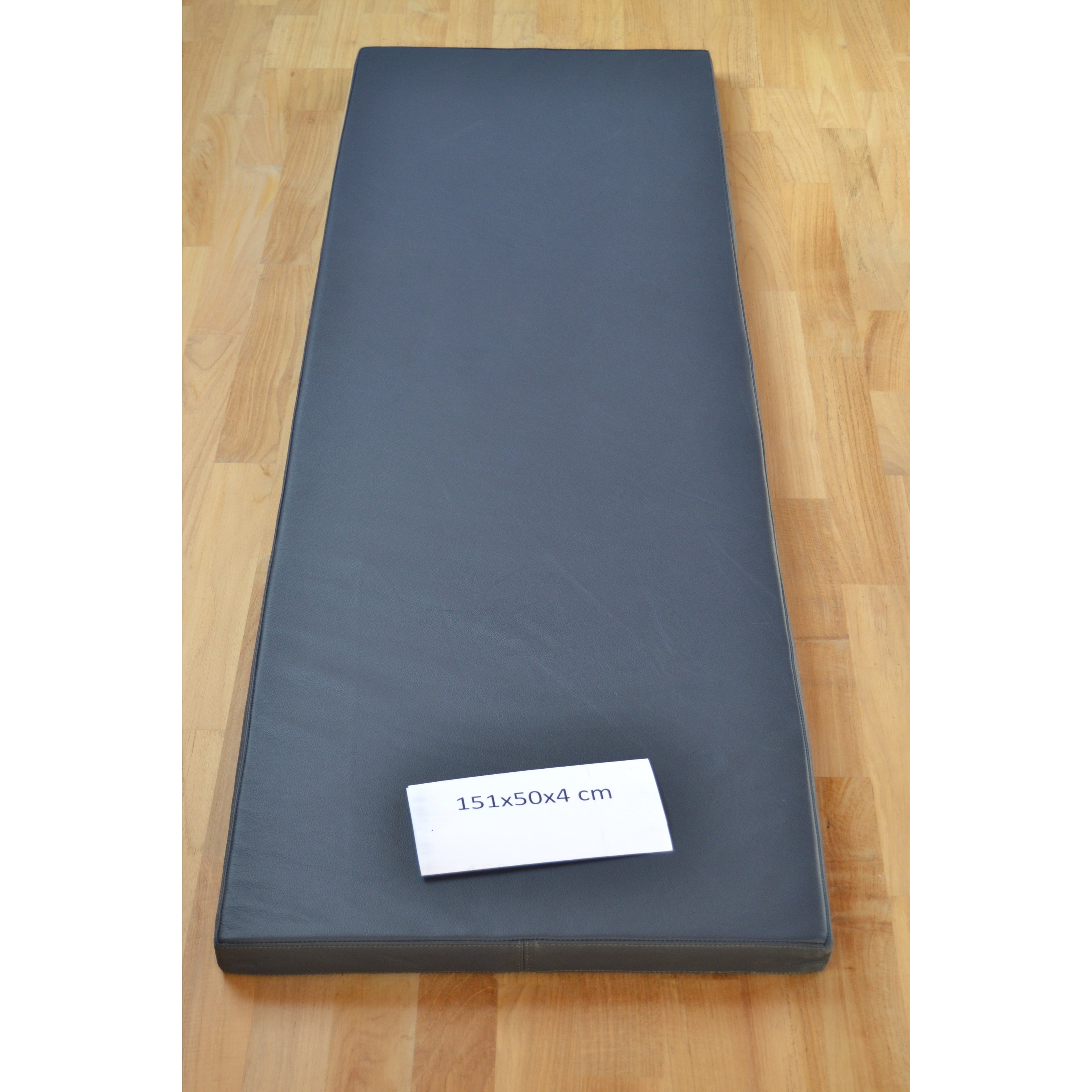 Navy/mørkeblå læderhynde 161x50x4 cm