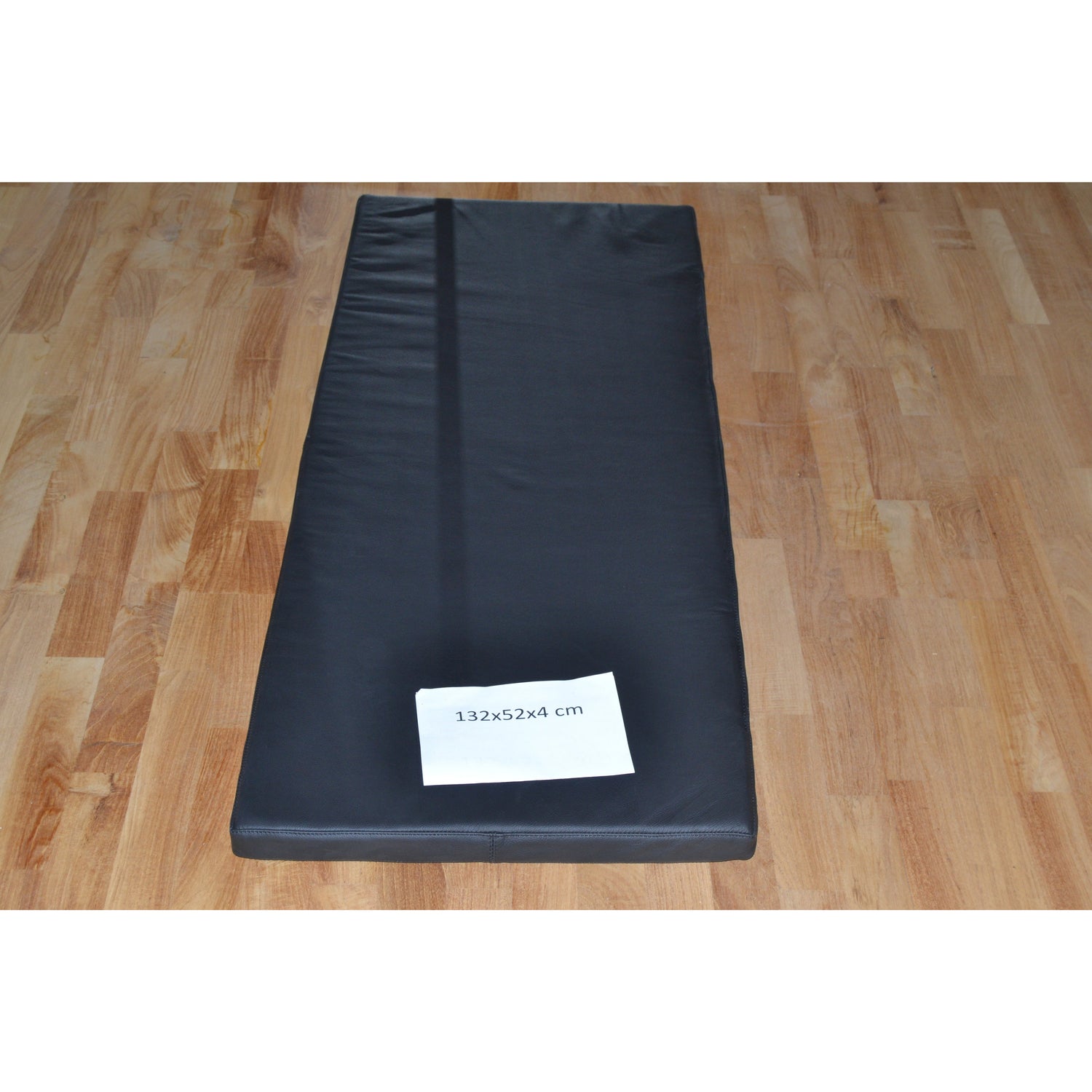Sort læderhynde 132x52x4 cm