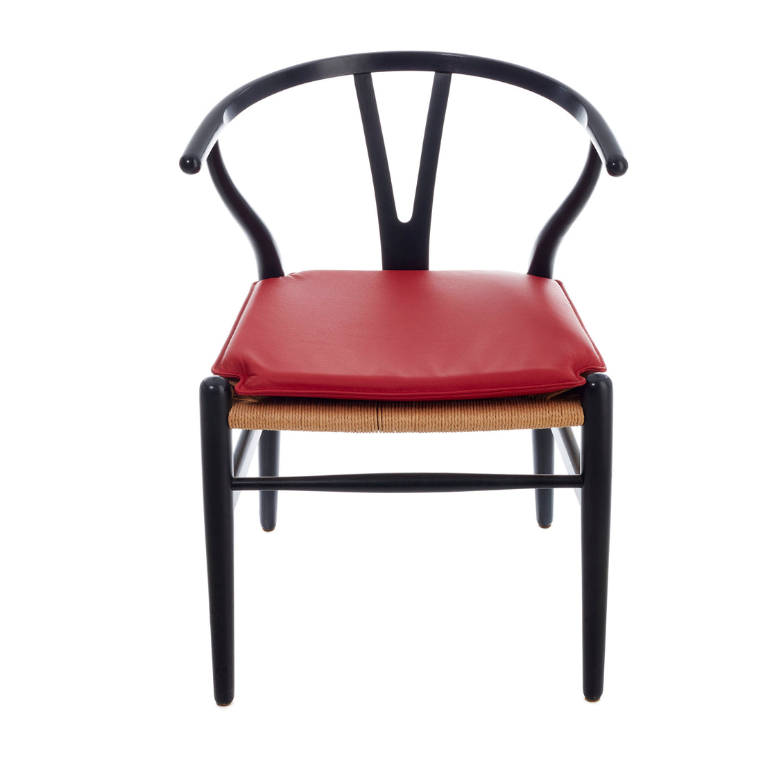 Hynde til Hans J. Wegner Y-stol CH24 i rød læder - Hynder til Hans J. Wegner CH24 Y-stol - DesignGaragen.dk