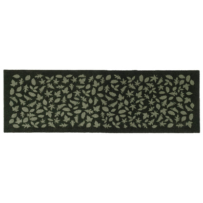 GULVMÅTTE 67 x 200 CM - LEAVES/DARK GREEN