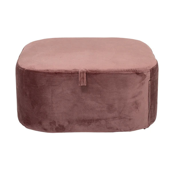 Bloomingville - puff, Rosa, Polyester L55xH25xB55 cm