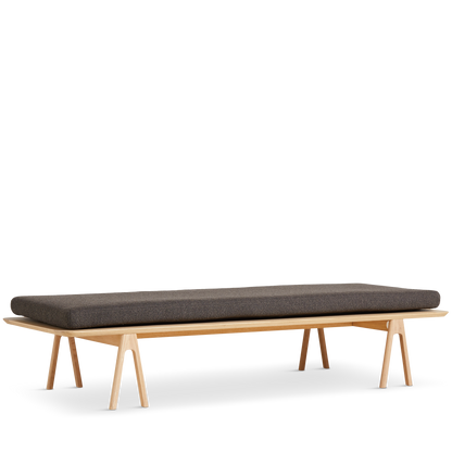 WOUD -  Level daybed - Dark brown bouclé/oak 190x76,50x41 cm