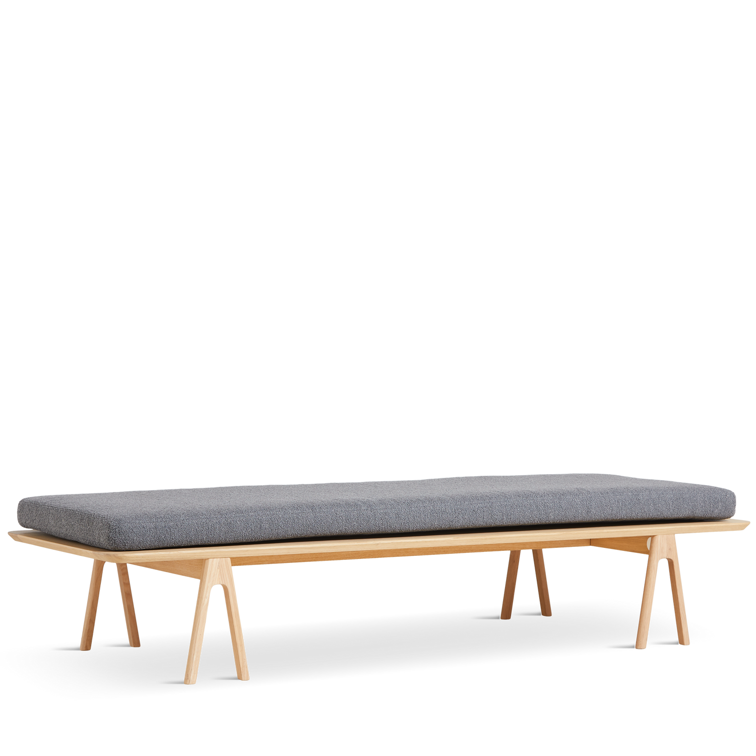 WOUD -  Level daybed - Grey bouclé/oak 190x76,50x41 cm