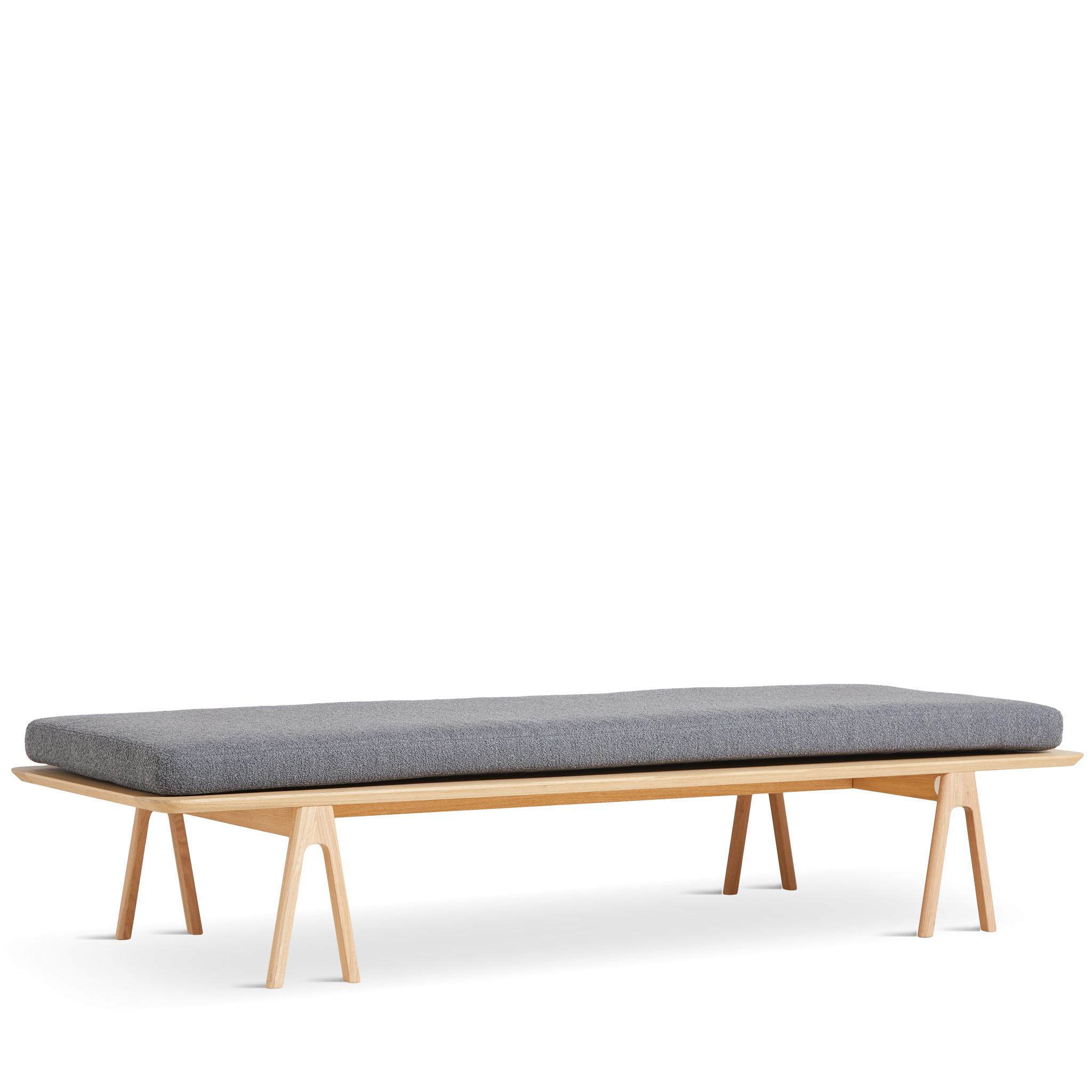 WOUD -  Level daybed - Grey bouclé/oak 190x76,50x41 cm