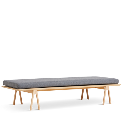 WOUD -  Level daybed - Grey bouclé/oak 190x76,50x41 cm