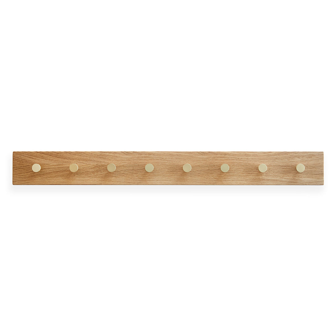 OAK Knagerække Egetræ Med Messing Knager - 100 cm