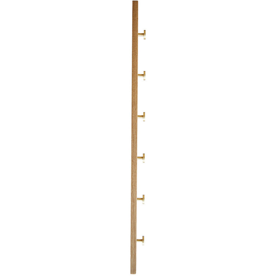 OAK Knagerække Egetræ Med Messing Knager - 70 cm