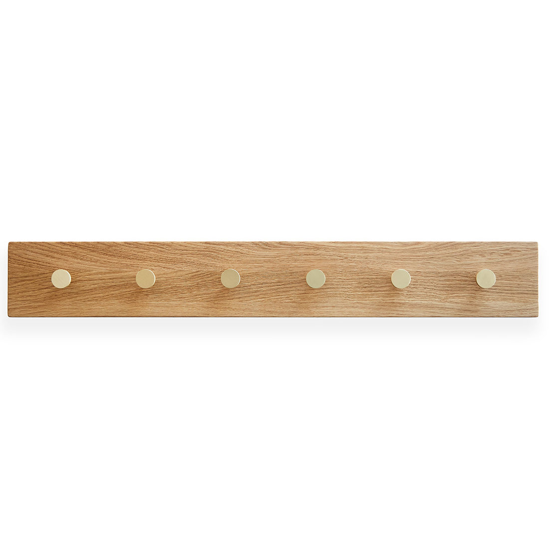 OAK Knagerække Egetræ Med Messing Knager - 70 cm