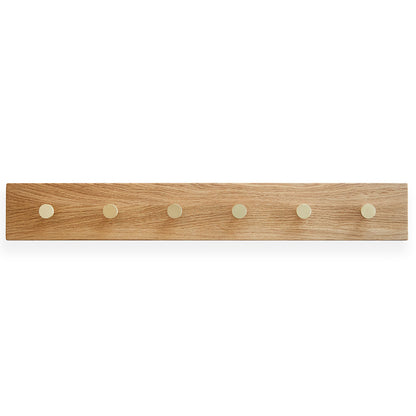 OAK Knagerække Egetræ Med Messing Knager - 70 cm