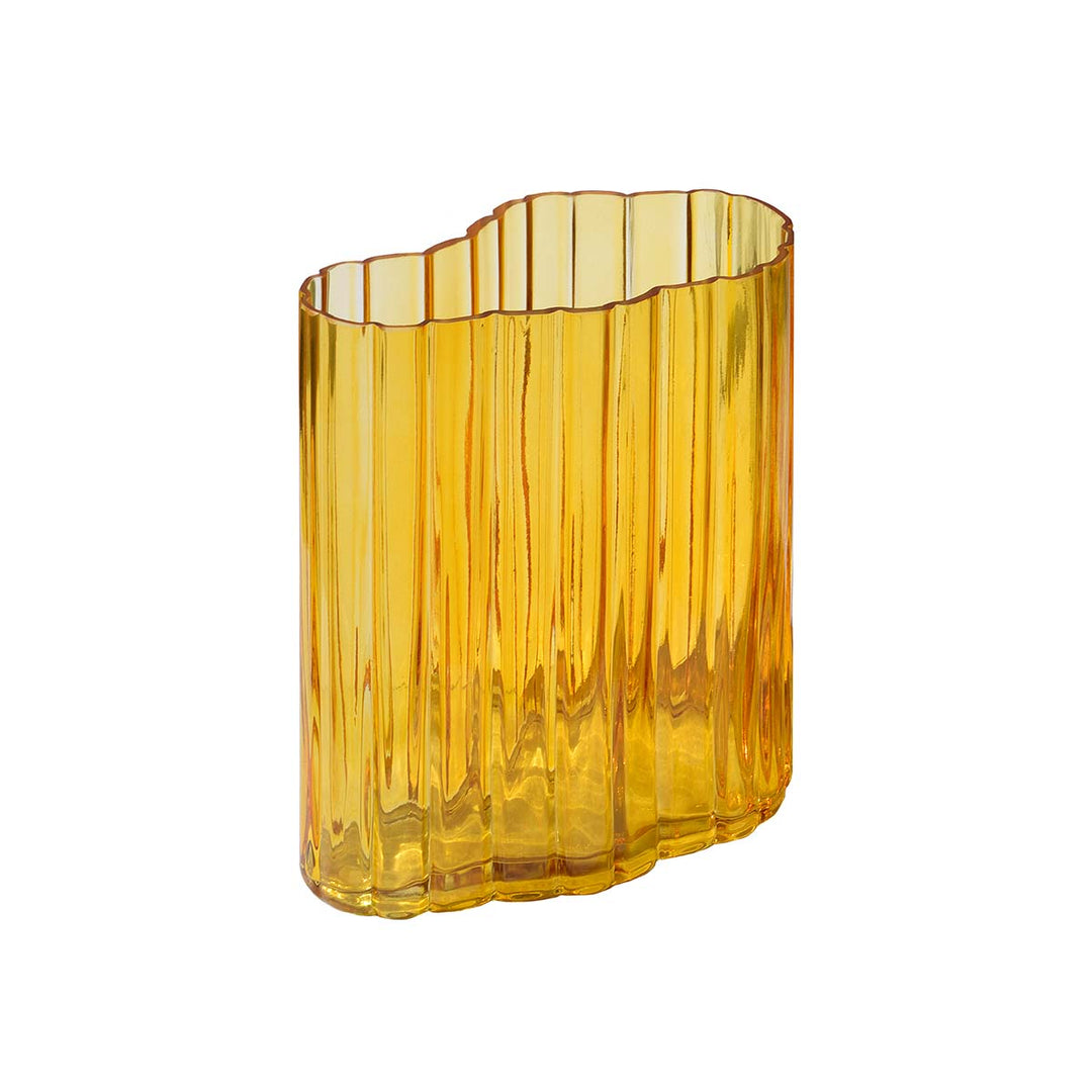 RIPPLE vase - amber - 20 cm