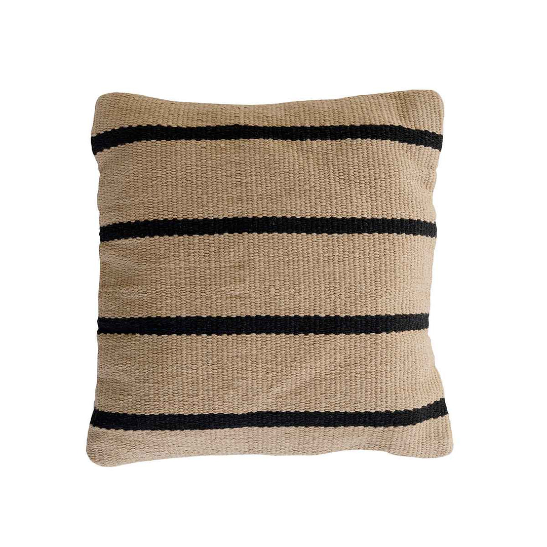 STRIPE pudebetræk 50x50 cm - beige/sort