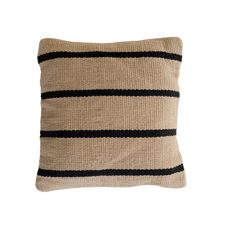 STRIPE pudebetræk 50x50 cm - beige/sort