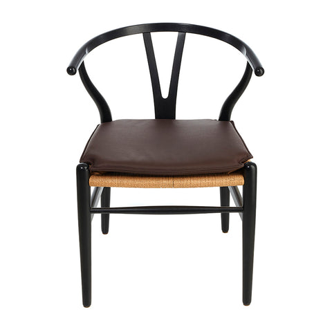 Hynde til Hans J. Wegner Y-stol CH24 i - mørkebrun læder