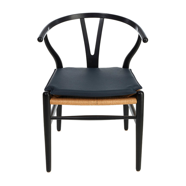 Hynder Hynde til Hans J. Wegner Y-stol CH24 i navy læder - DesignGaragen.dk.
