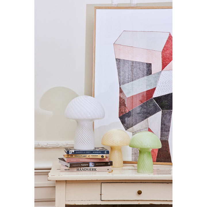 Bahne - Svampelampe / Mushroom bordlampe, rosa - H23 cm.