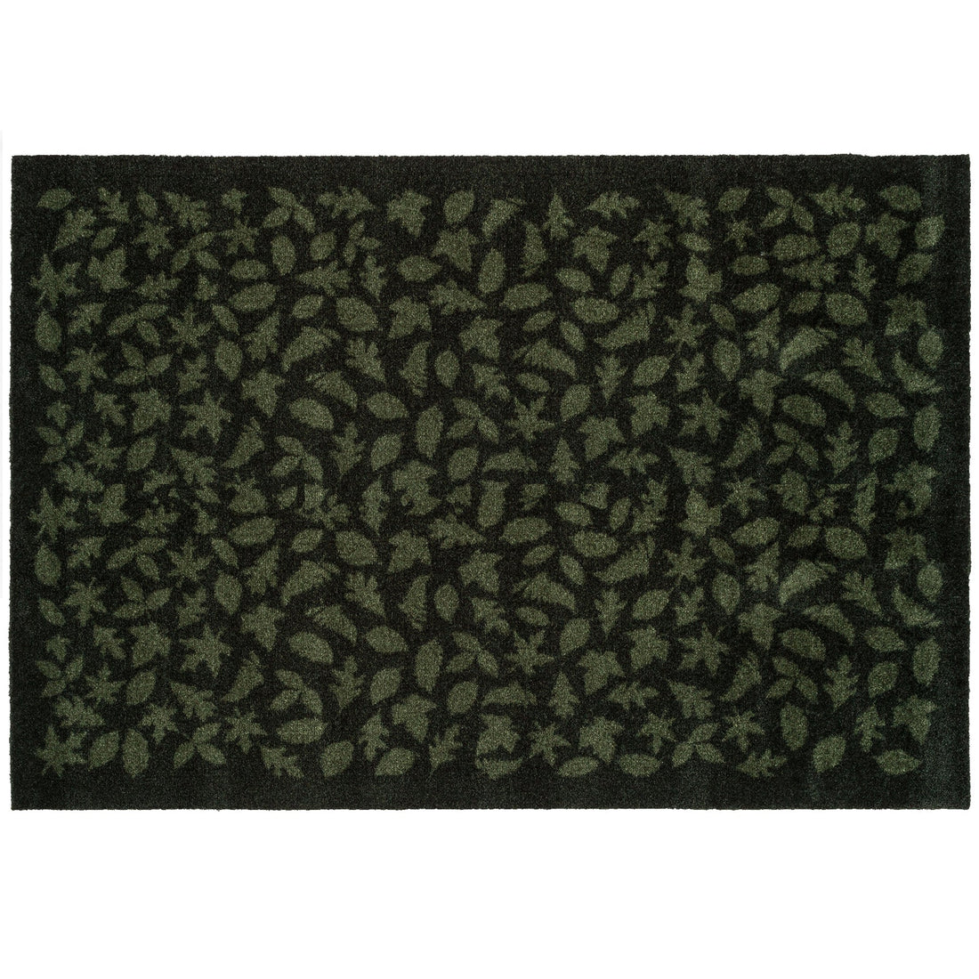 GULVMÅTTE 90 x 130 CM - LEAVES/DARK GREEN