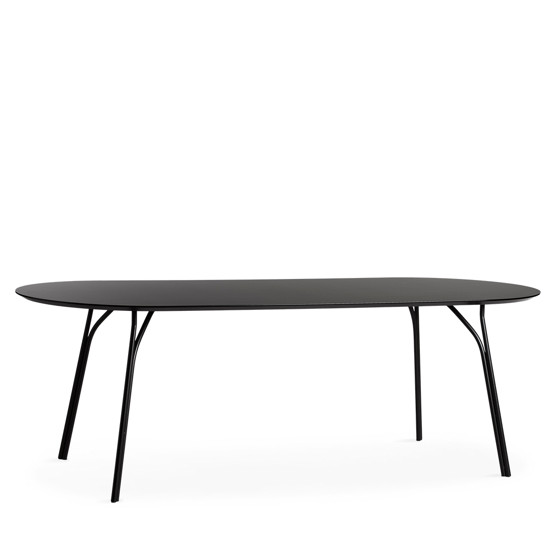 WOUD -  Tree dining table (220 cm) - Charcoal black/black