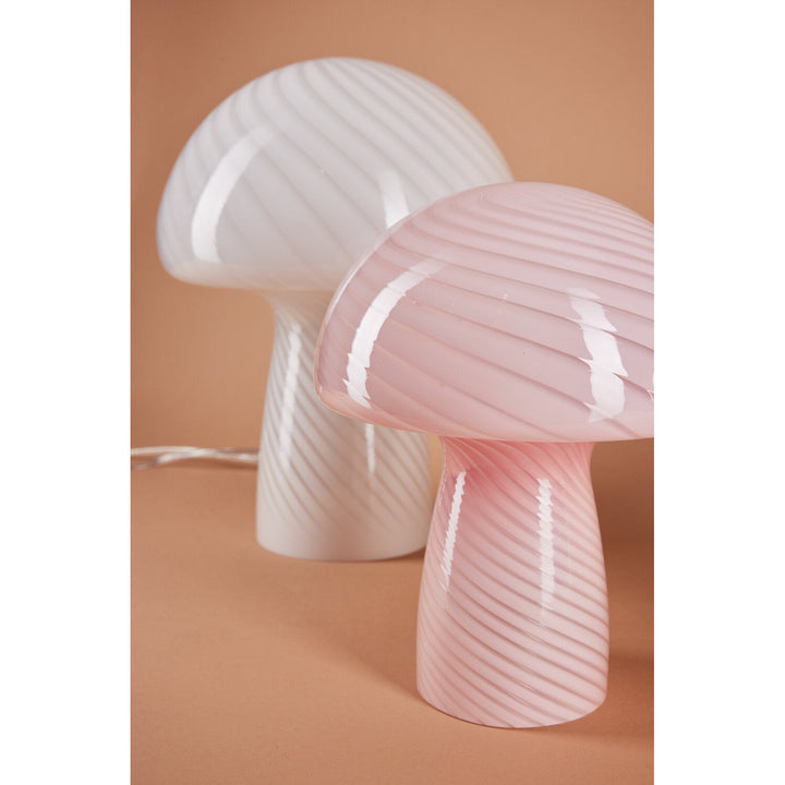 Bahne - Svampelampe / Mushroom bordlampe, rosa - H23 cm.